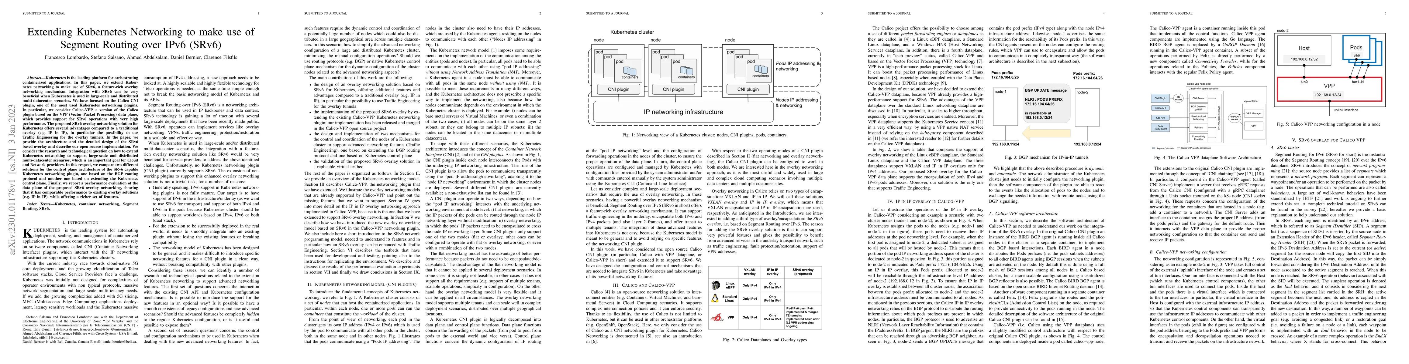 Thumbnail for Extending Kubernetes Networking to make use of Segment Routing over IPv6
  (SRv6)