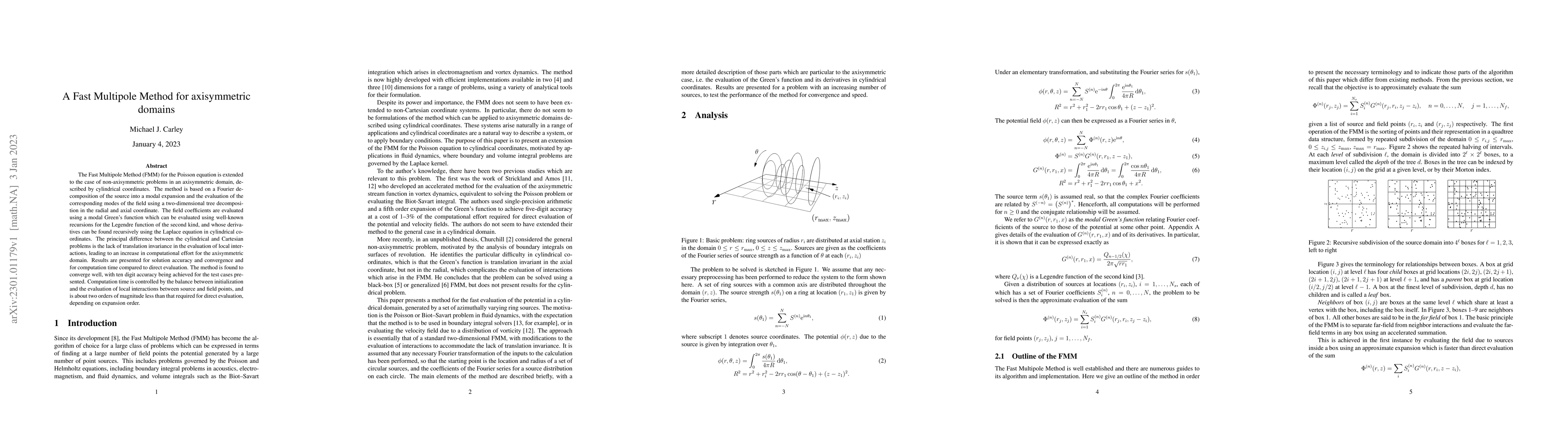 Thumbnail for A Fast Multipole Method for axisymmetric domains