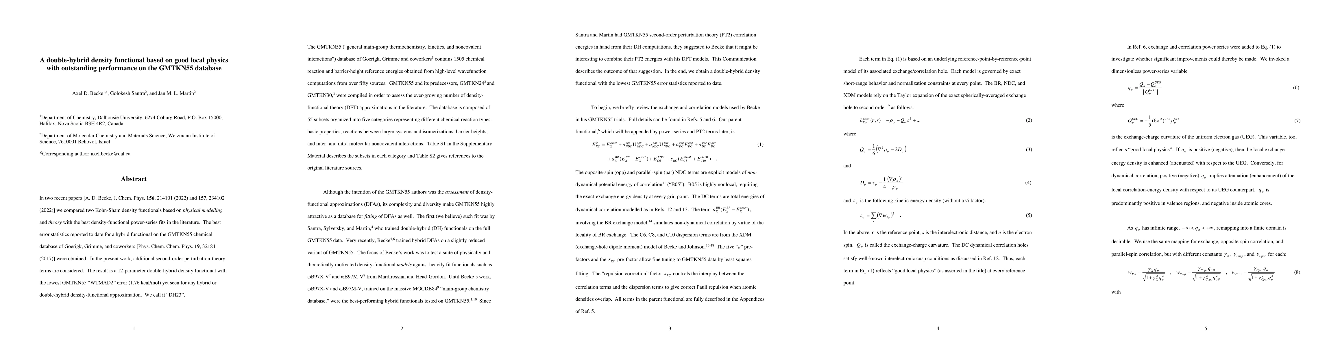 Thumbnail for A double-hybrid density functional based on good local physics with
  outstanding performance on the GMTKN55 database