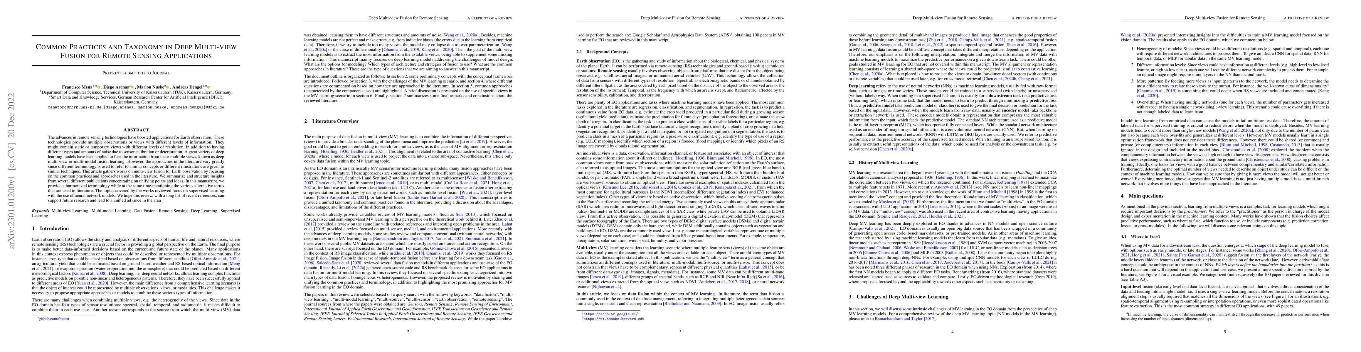 Thumbnail for Common Practices and Taxonomy in Deep Multi-view Fusion for Remote
  Sensing Applications