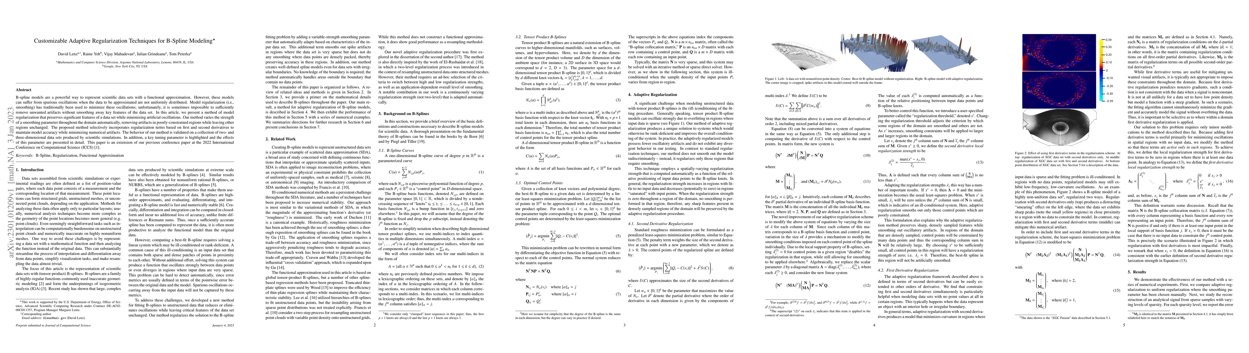 Thumbnail for Customizable Adaptive Regularization Techniques for B-Spline Modeling