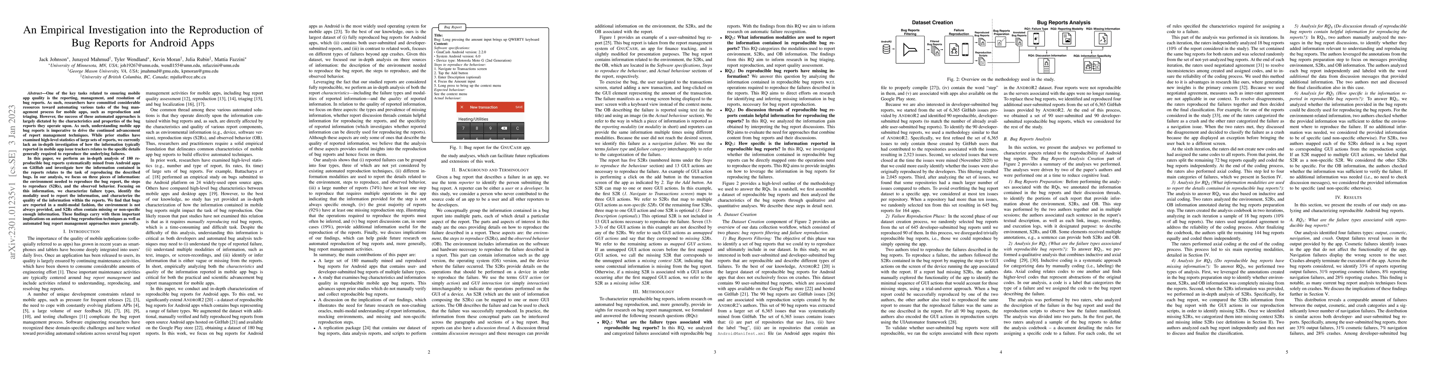 Thumbnail for An Empirical Investigation into the Reproduction of Bug Reports for
  Android Apps