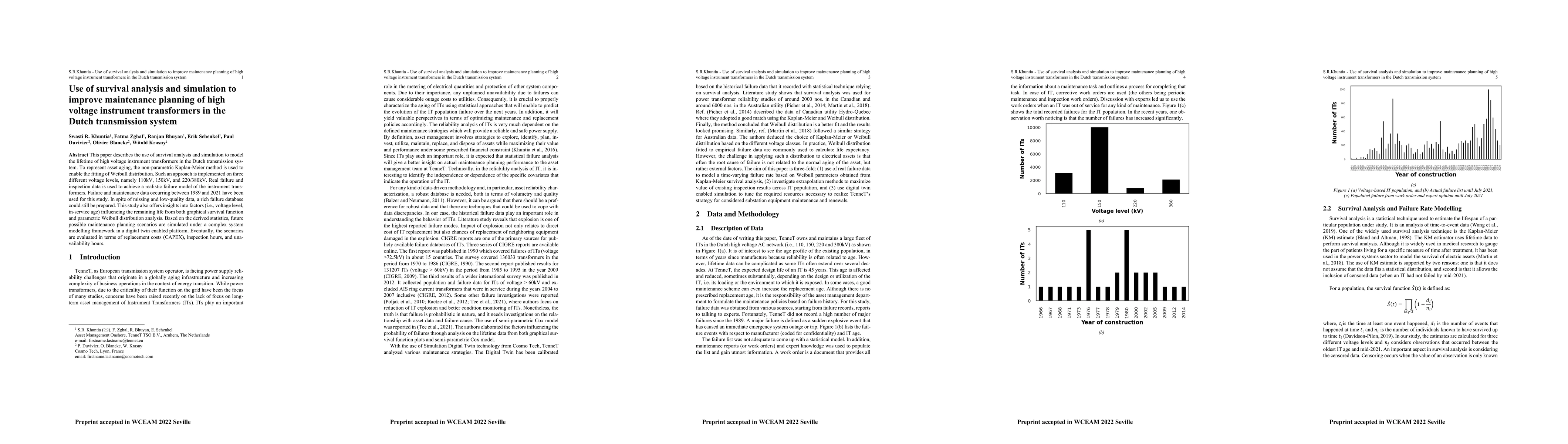 Thumbnail for Use of survival analysis and simulation to improve maintenance planning
  of high voltage instrument transformers in the Dutch transmission system