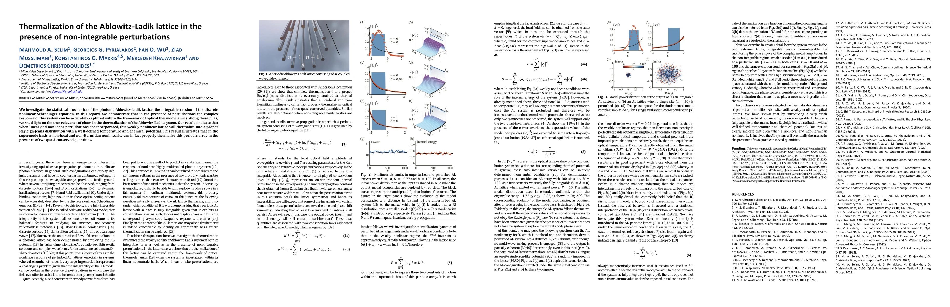 Thumbnail for Thermalization of the Ablowitz-Ladik lattice in the presence of
  non-integrable perturbations