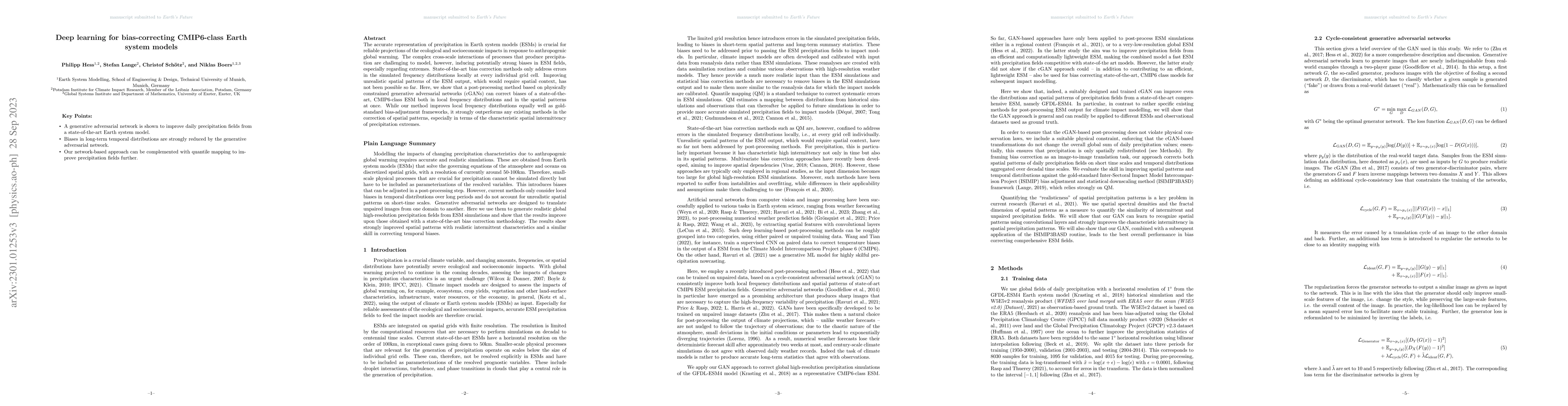 Thumbnail for Deep learning for bias-correcting CMIP6-class Earth system models