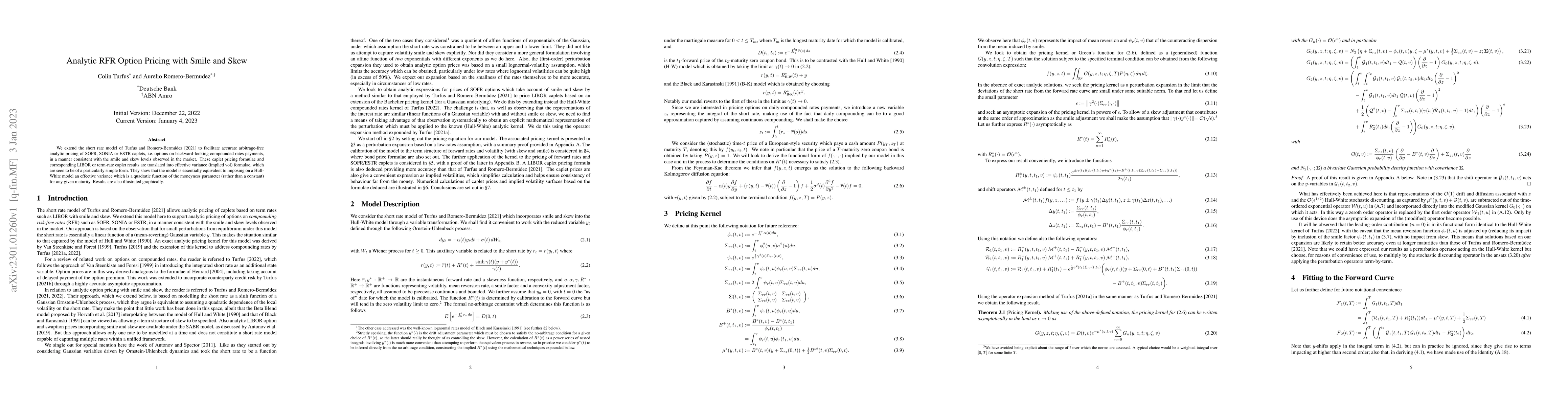 Thumbnail for Analytic RFR Option Pricing with Smile and Skew