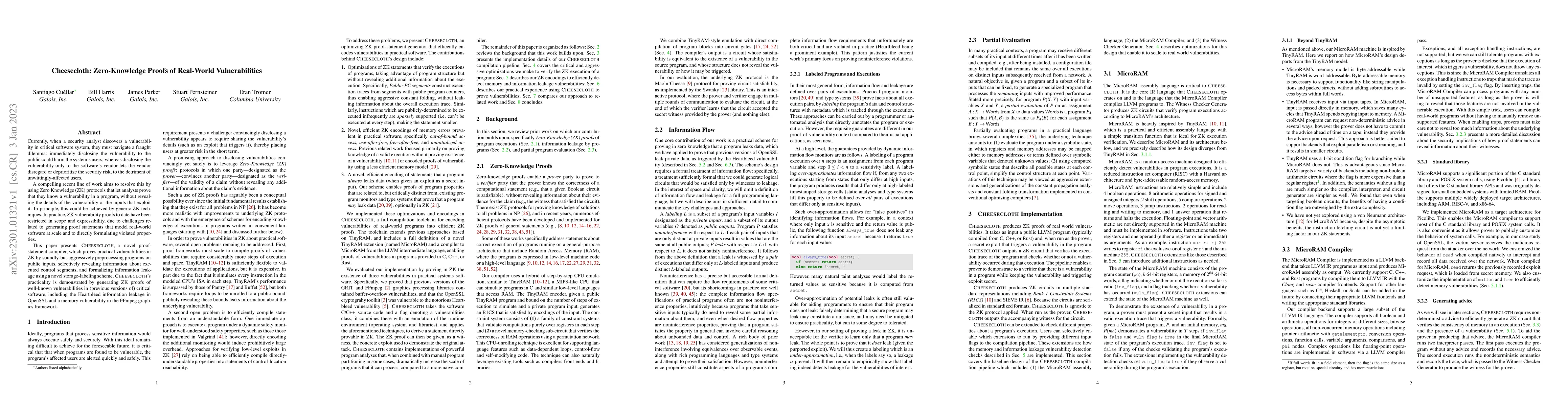 Thumbnail for Cheesecloth: Zero-Knowledge Proofs of Real-World Vulnerabilities