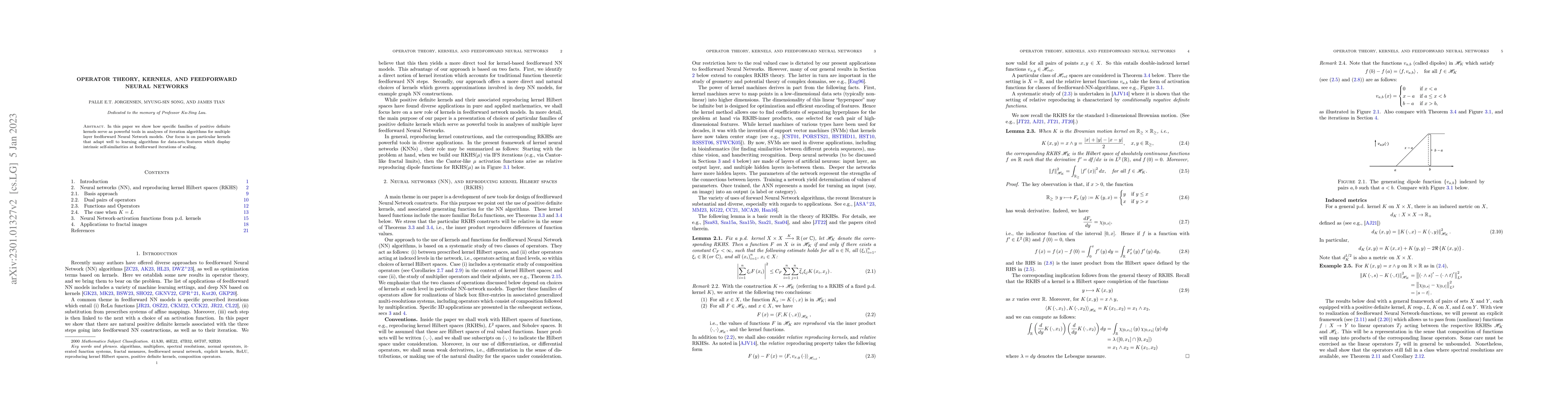Thumbnail for Operator theory, kernels, and Feedforward Neural Networks