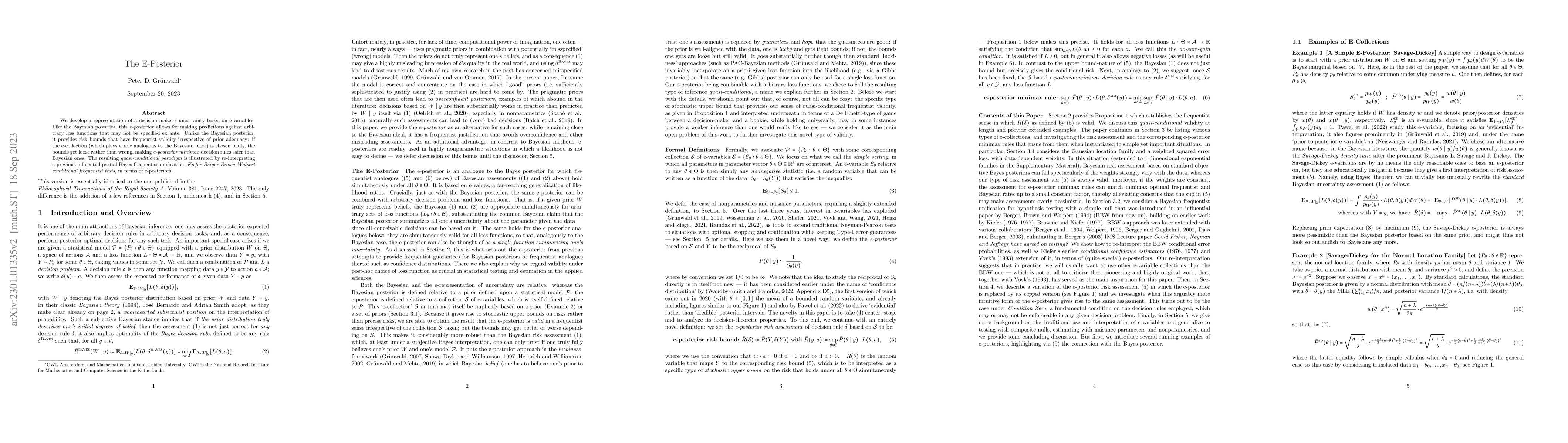 Thumbnail for The E-Posterior