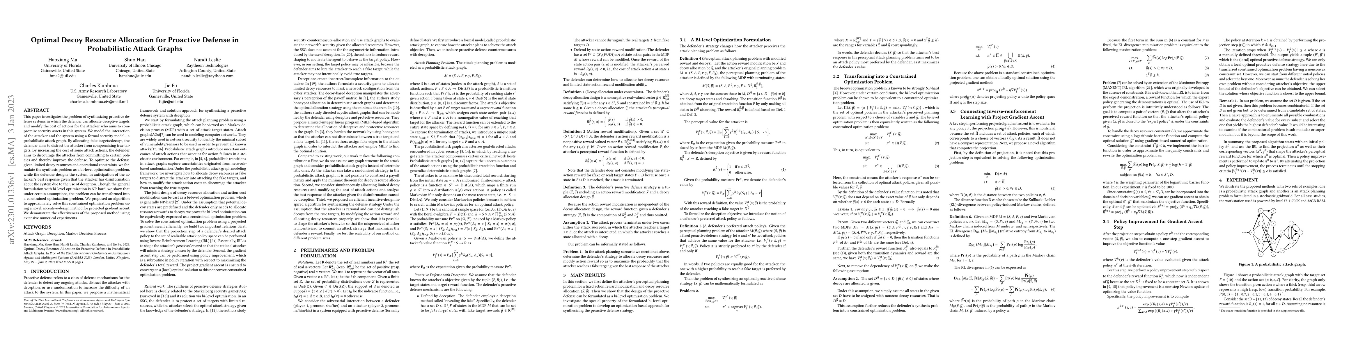 Thumbnail for Optimal Decoy Resource Allocation for Proactive Defense in Probabilistic
  Attack Graphs