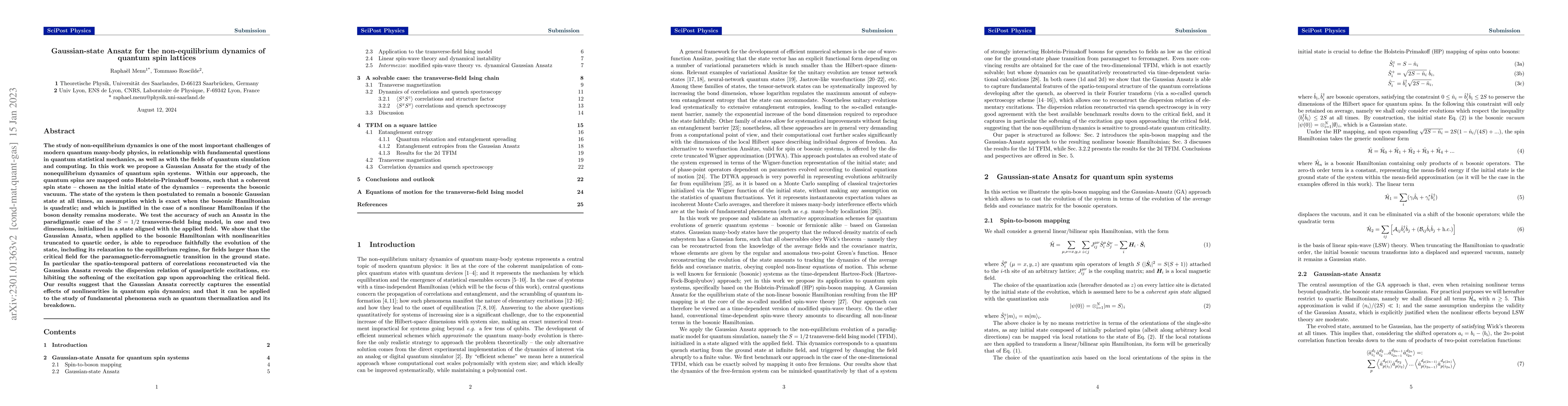 Thumbnail for Gaussian-state Ansatz for the non-equilibrium dynamics of quantum spin
  lattices