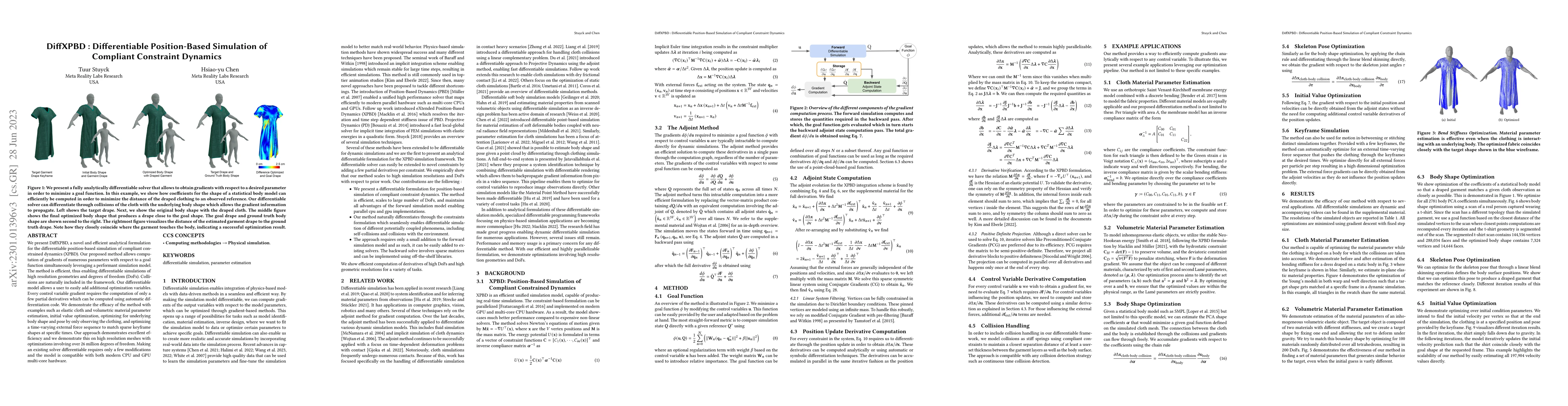 Thumbnail for DiffXPBD : Differentiable Position-Based Simulation of Compliant
  Constraint Dynamics