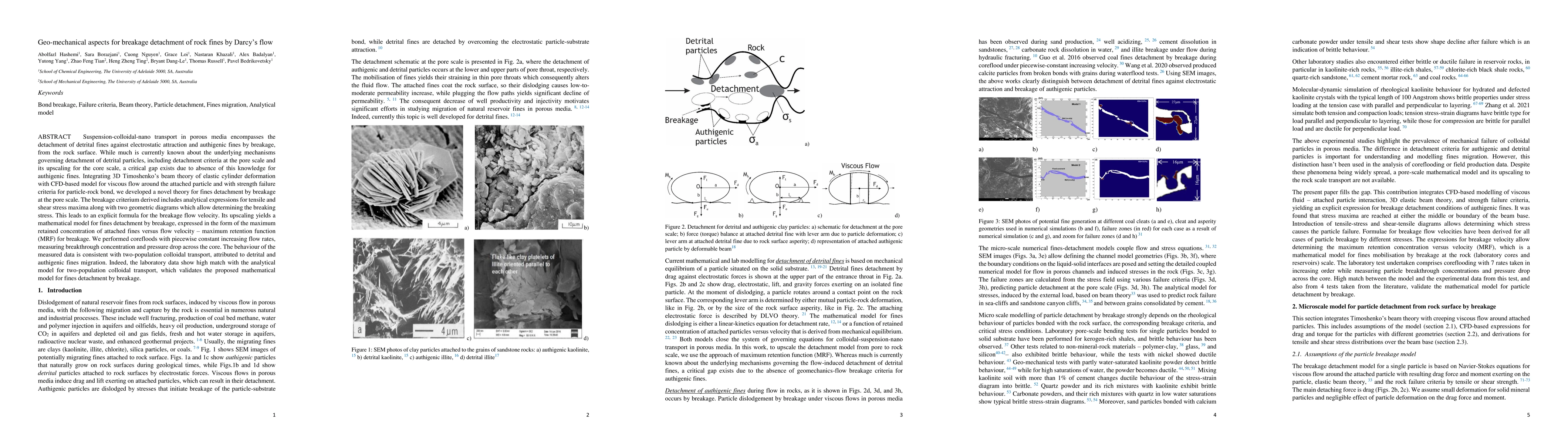 Thumbnail for Geo-mechanical aspects for breakage detachment of rock fines by Darcys
  flow