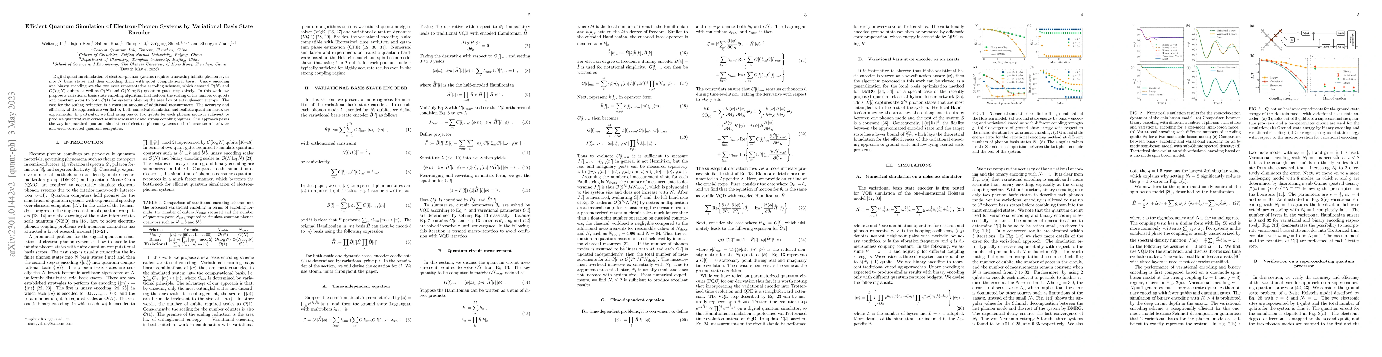 Thumbnail for Efficient Quantum Simulation of Electron-Phonon Systems by Variational
  Basis State Encoder
