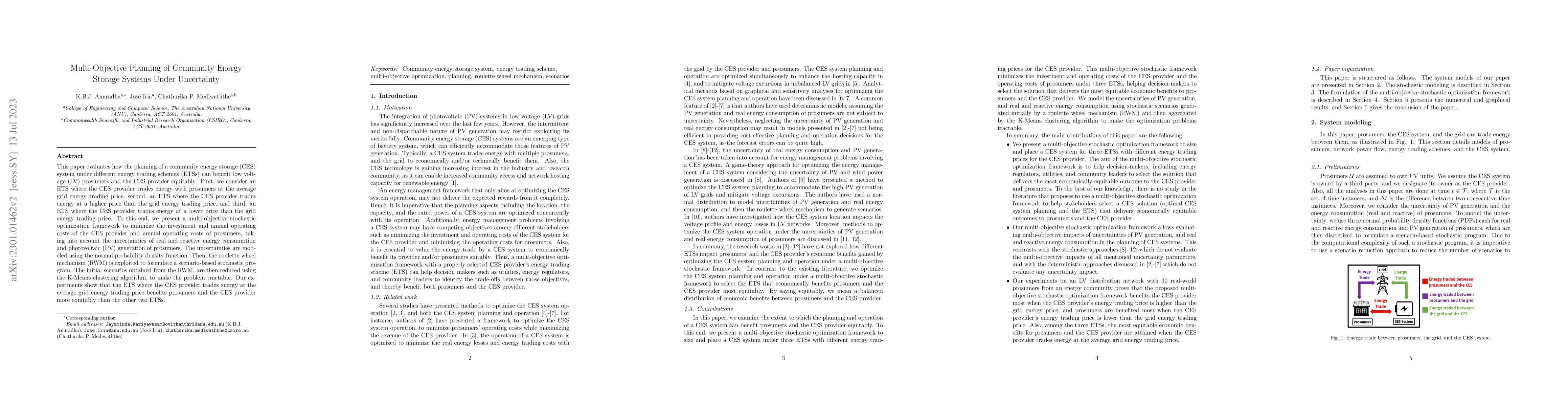 Thumbnail for Multi-Objective Planning of Community Energy Storage Systems Under
  Uncertainty