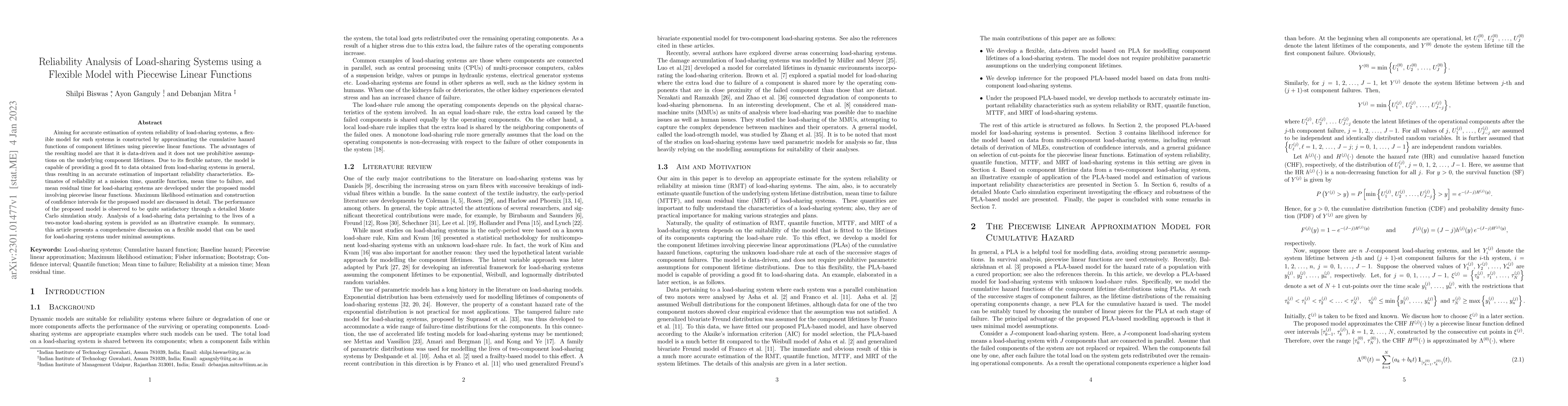 Thumbnail for Reliability Analysis of Load-sharing Systems using a Flexible Model with
  Piecewise Linear Functions