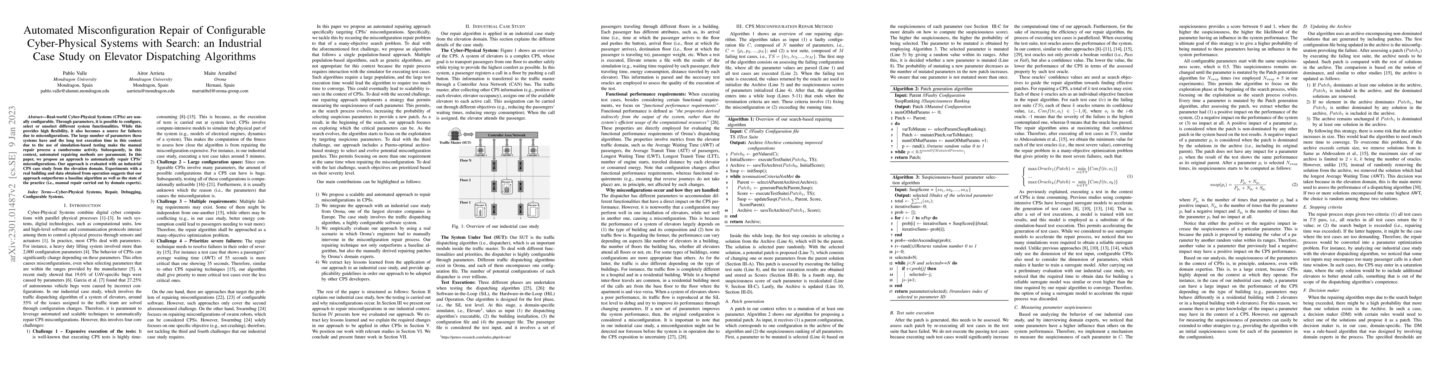 Thumbnail for Automated Misconfiguration Repair of Configurable Cyber-Physical Systems
  with Search: an Industrial Case Study on Elevator Dispatching Algorithms