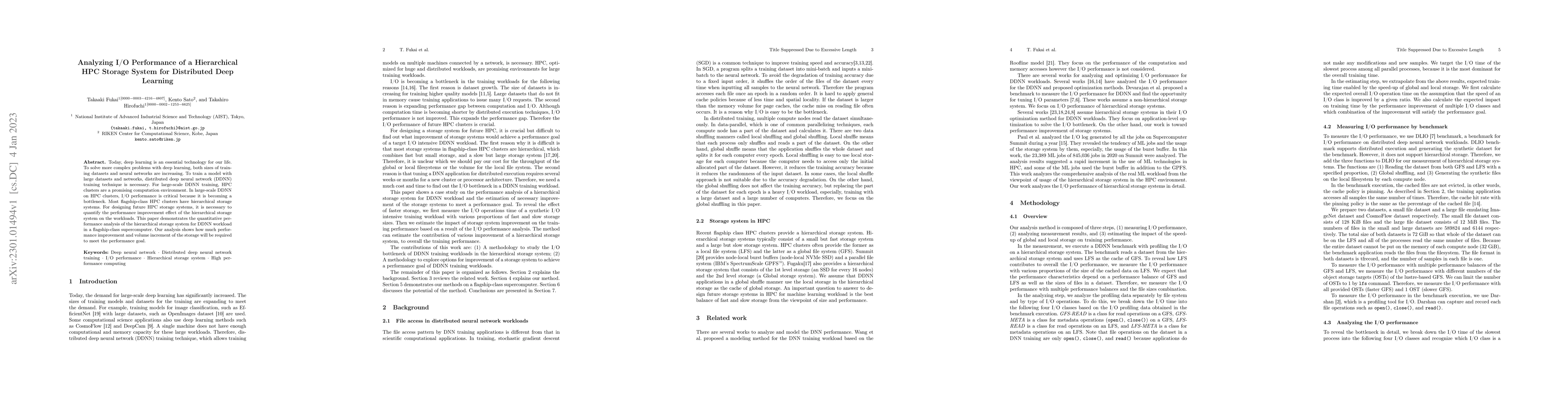 Thumbnail for Analyzing I/O Performance of a Hierarchical HPC Storage System for
  Distributed Deep Learning