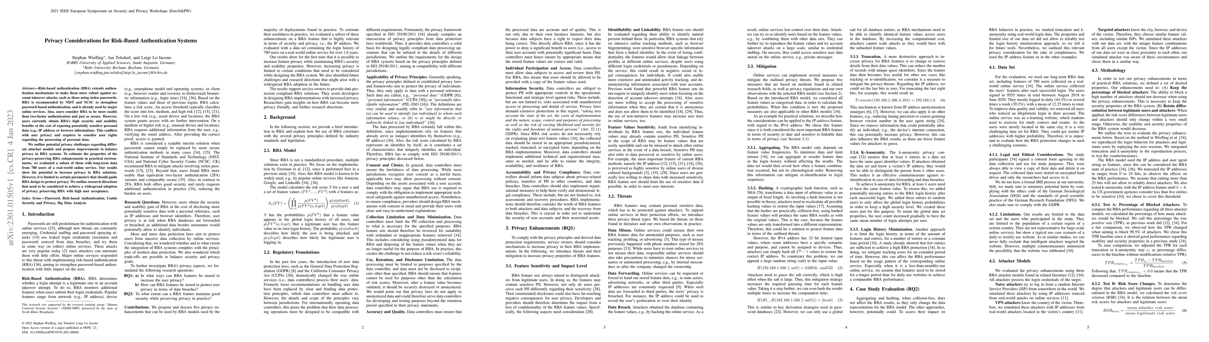 Thumbnail for Privacy Considerations for Risk-Based Authentication Systems