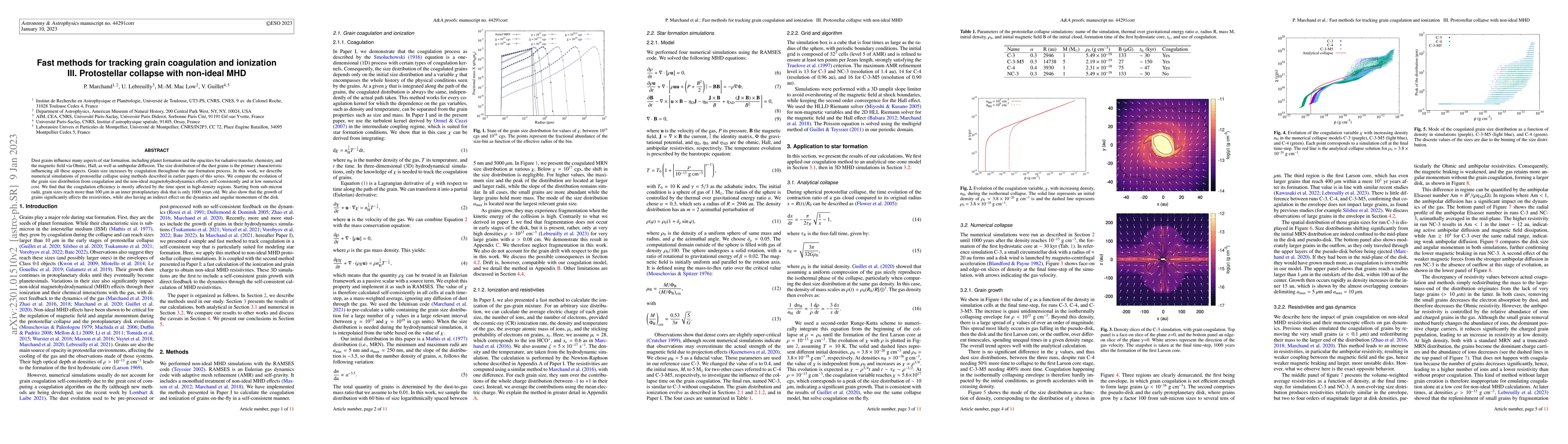 Thumbnail for Fast methods for tracking grain coagulation and ionization. III.
  Protostellar collapse with non-ideal MHD