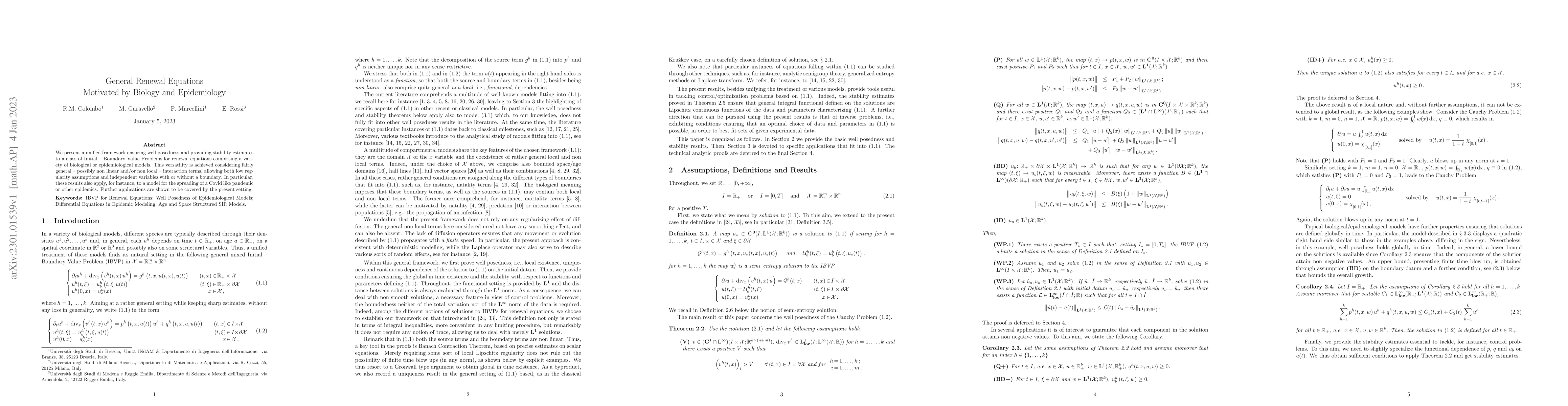 Thumbnail for General Renewal Equations Motivated by Biology and Epidemiology