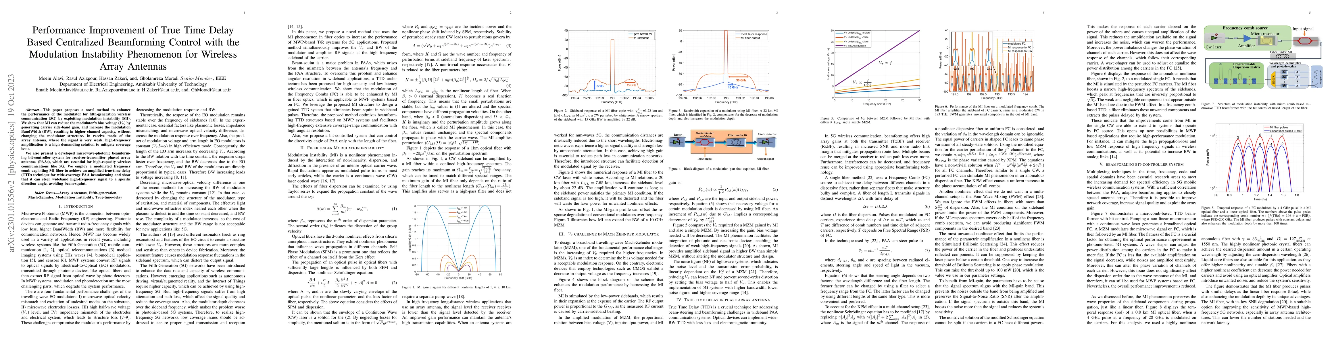 Thumbnail for Performance Improvement of True Time Delay Based Centralized Beamforming
  Control with the Modulation Instability Phenomenon for Wireless-Array
  Antennas