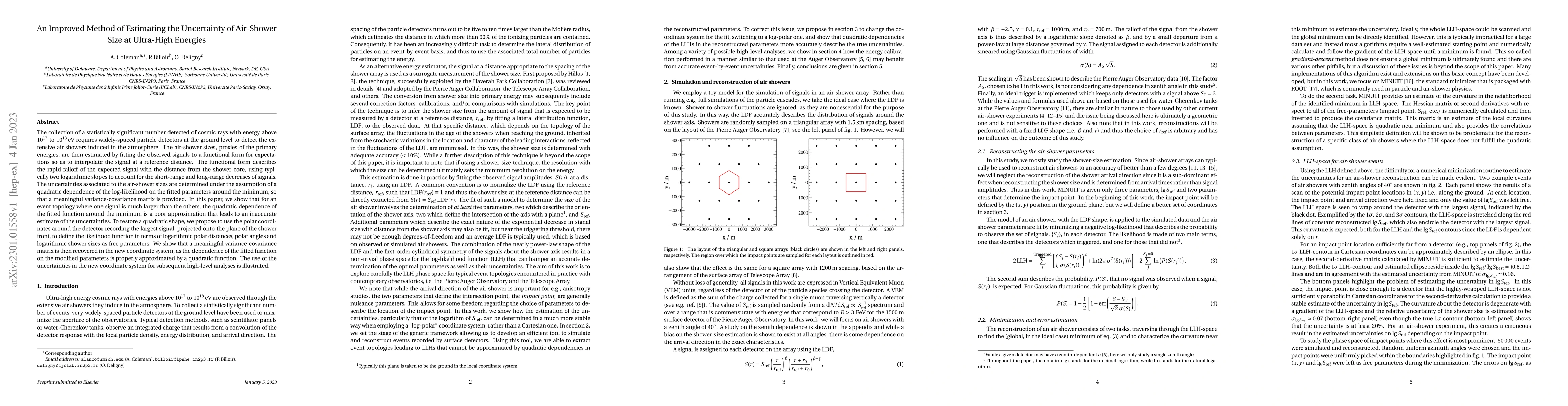 Thumbnail for An Improved Method of Estimating the Uncertainty of Air-Shower Size at
  Ultra-High Energies