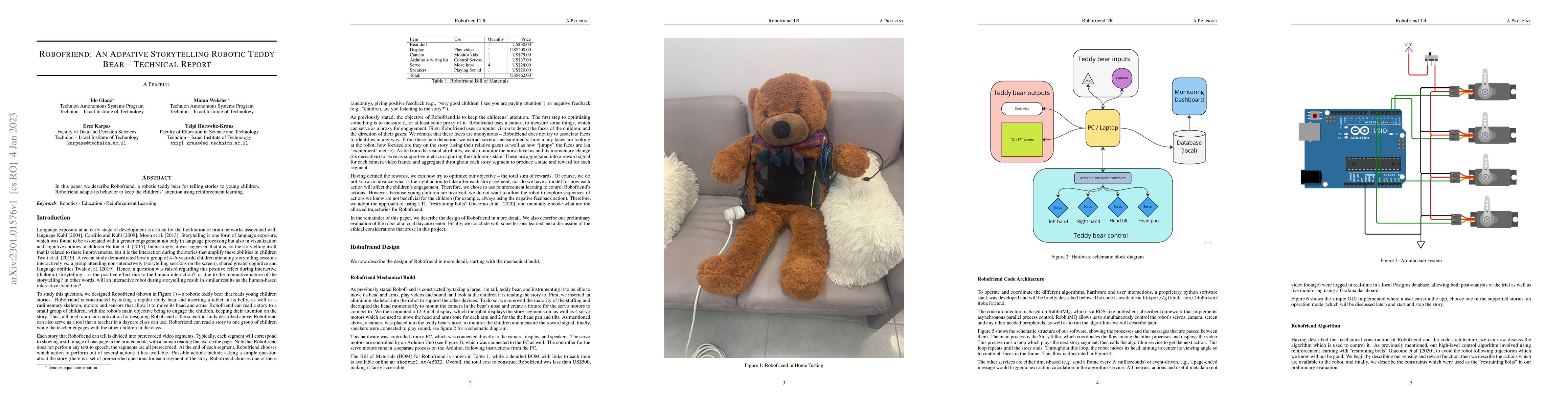 Thumbnail for Robofriend: An Adpative Storytelling Robotic Teddy Bear -- Technical
  Report