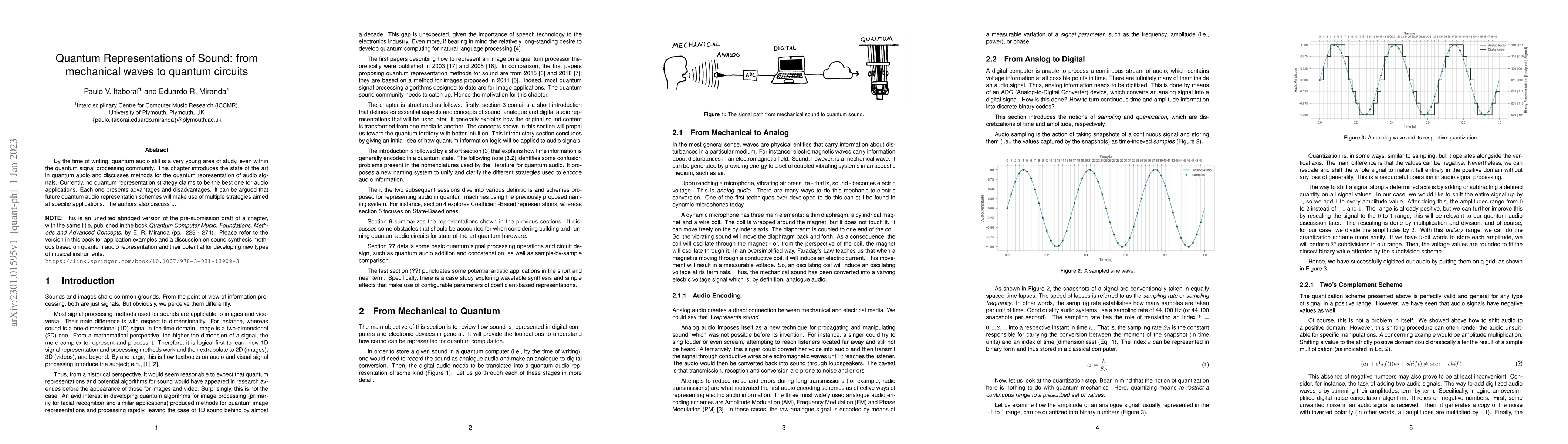 Thumbnail for Quantum Representations of Sound: from mechanical waves to quantum
  circuits