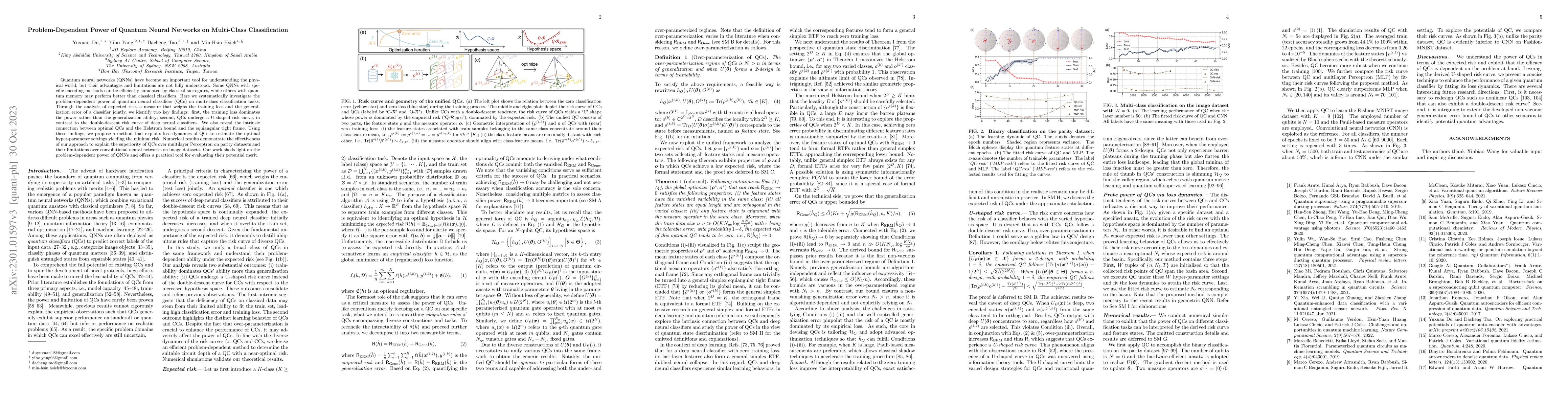 Thumbnail for Problem-Dependent Power of Quantum Neural Networks on Multi-Class
  Classification
