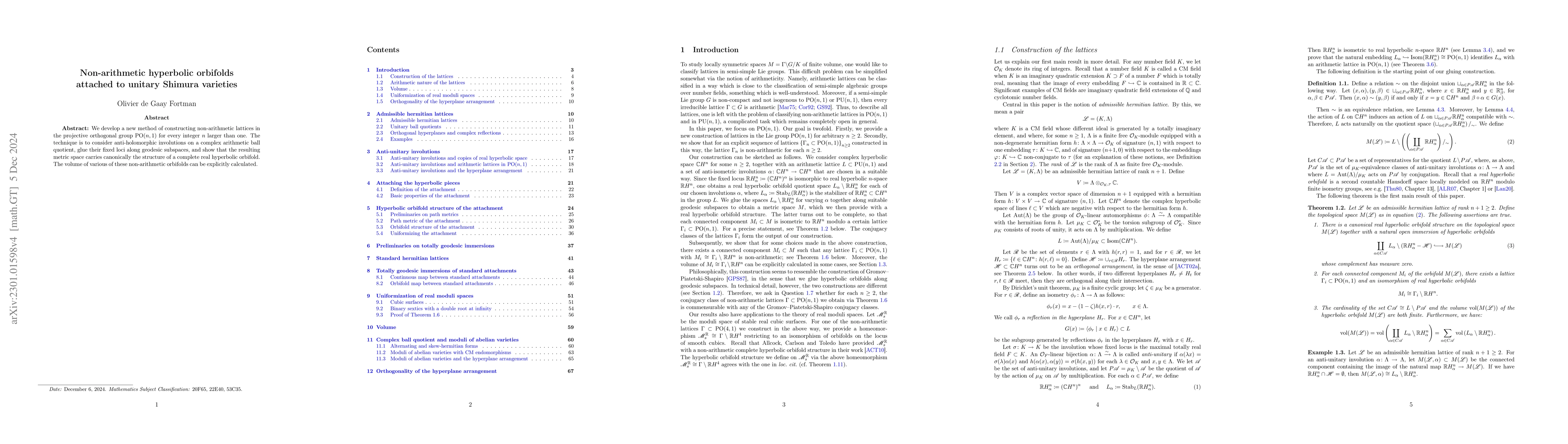 Thumbnail for Non-arithmetic uniformization of metric spaces attached to unitary
  Shimura varieties