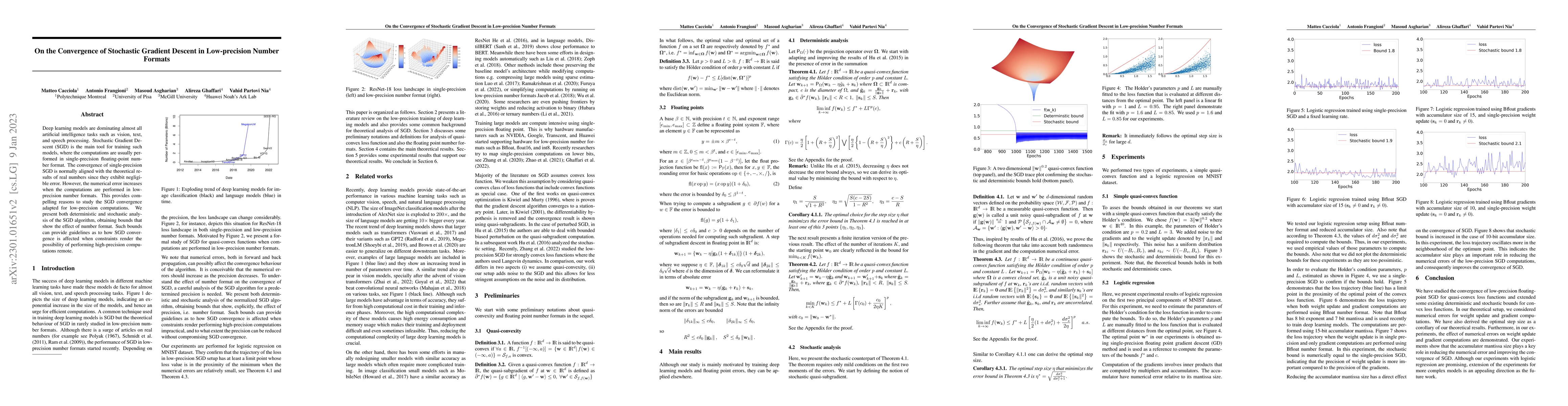 Thumbnail for On the Convergence of Stochastic Gradient Descent in Low-precision
  Number Formats