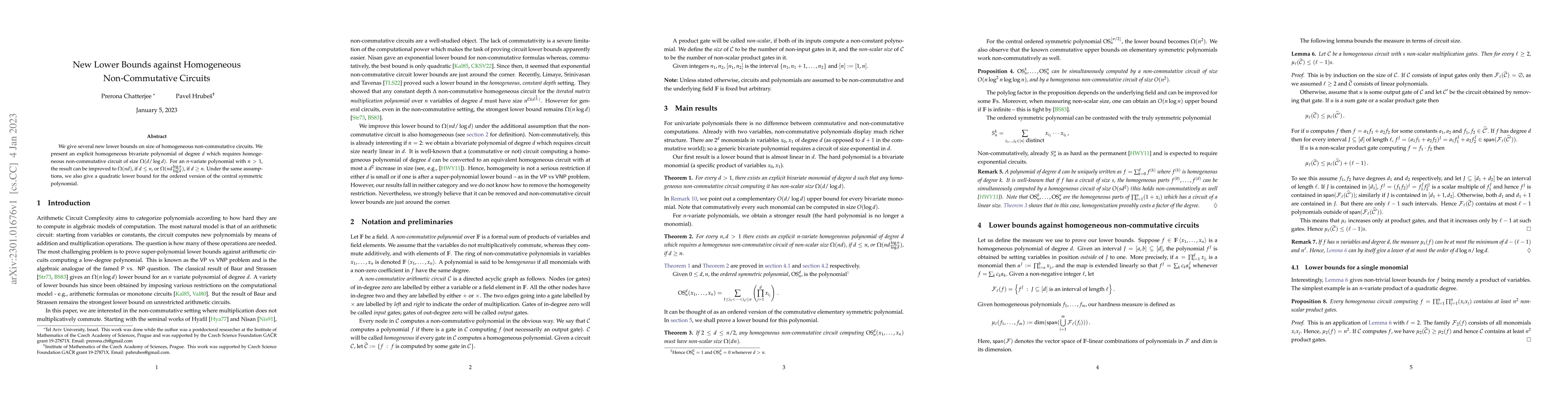 Thumbnail for New Lower Bounds against Homogeneous Non-Commutative Circuits