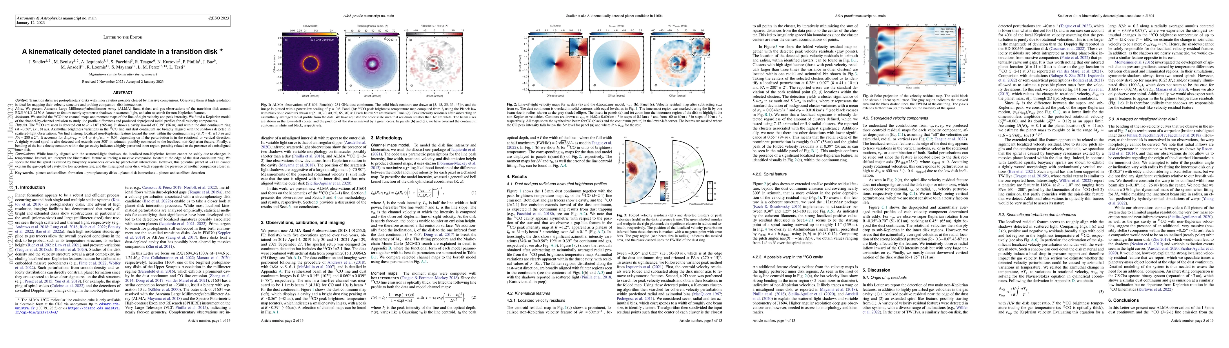 Thumbnail for A kinematically detected planet candidate in a transition disk