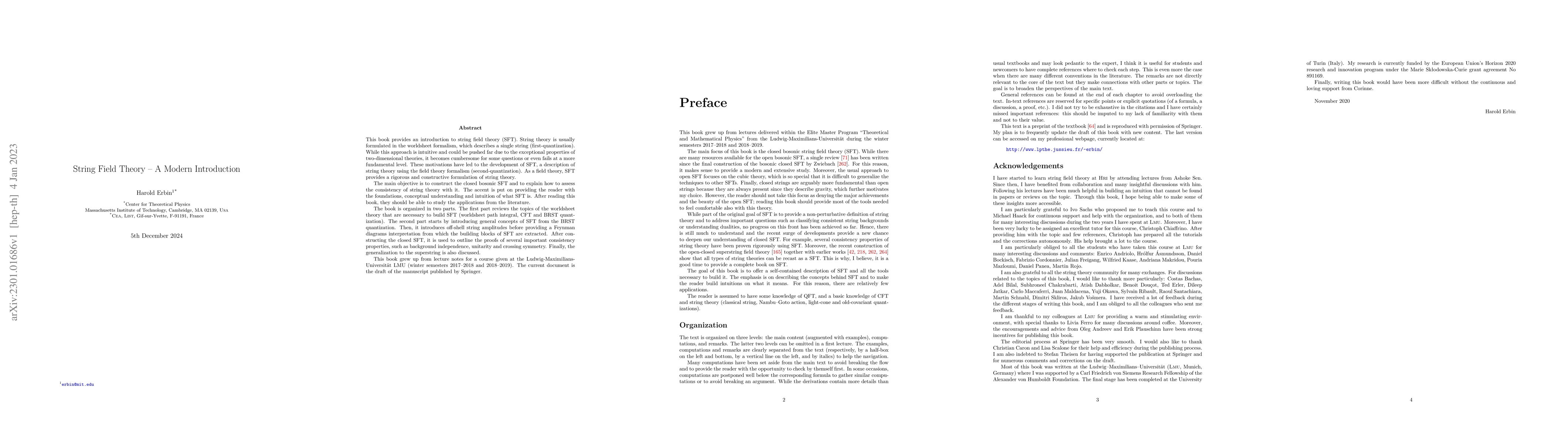 Thumbnail for String Field Theory -- A Modern Introduction