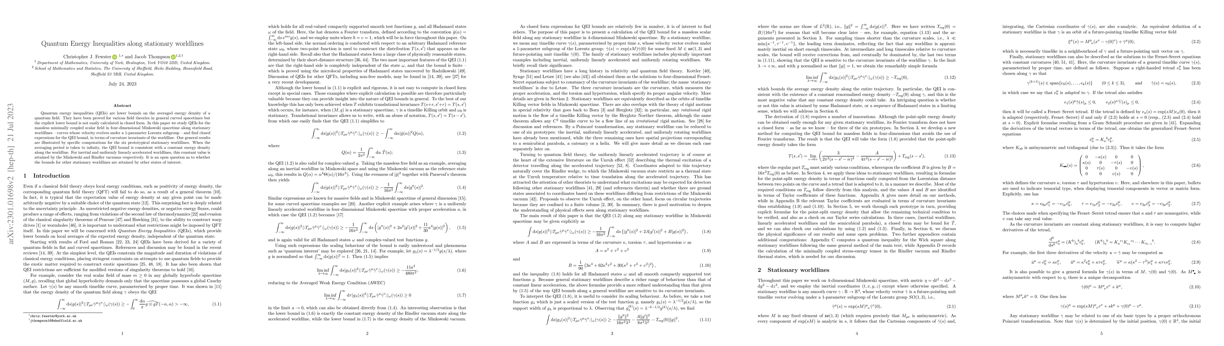 Thumbnail for Quantum Energy Inequalities along stationary worldlines