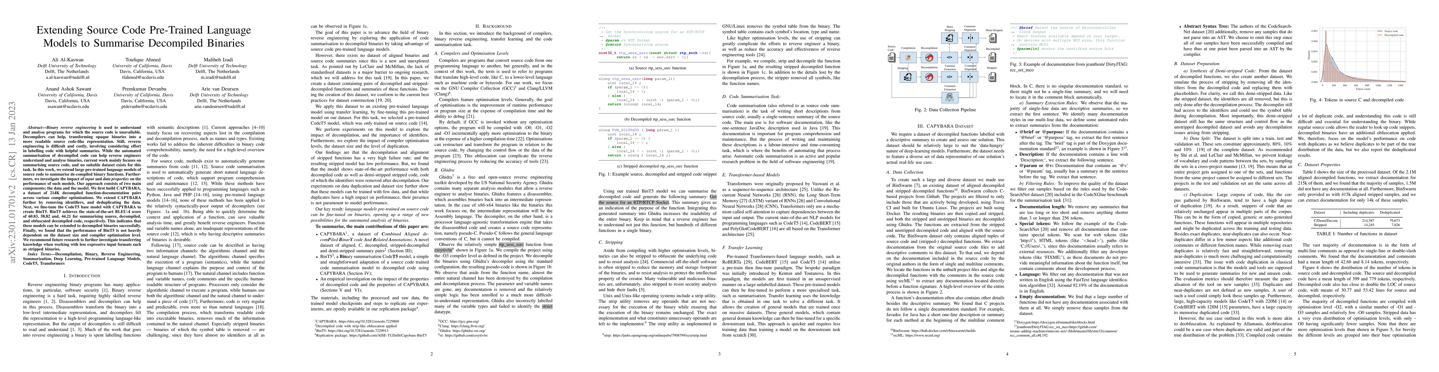 Thumbnail for Extending Source Code Pre-Trained Language Models to Summarise
  Decompiled Binaries