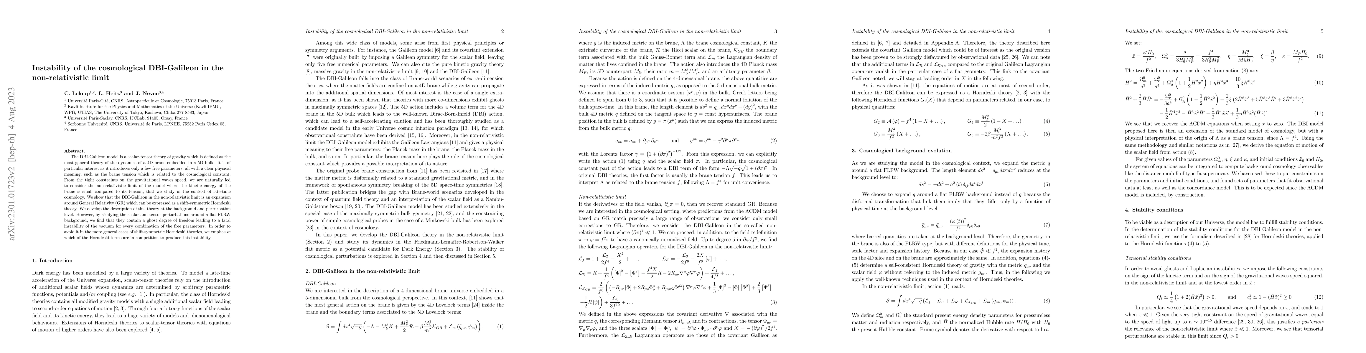Thumbnail for Instability of the cosmological DBI-Galileon in the non-relativistic
  limit