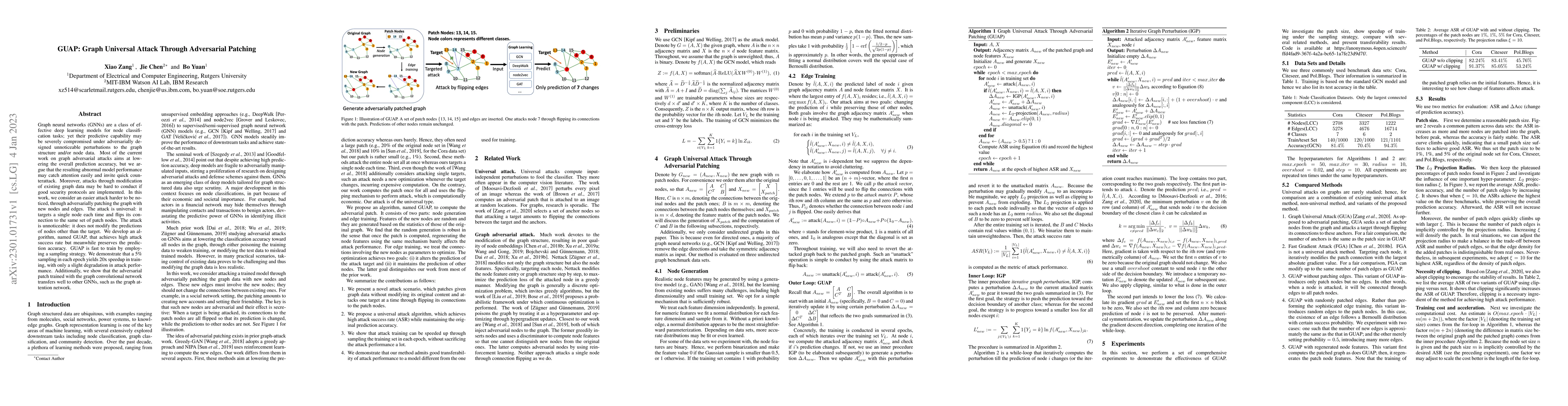 Thumbnail for GUAP: Graph Universal Attack Through Adversarial Patching