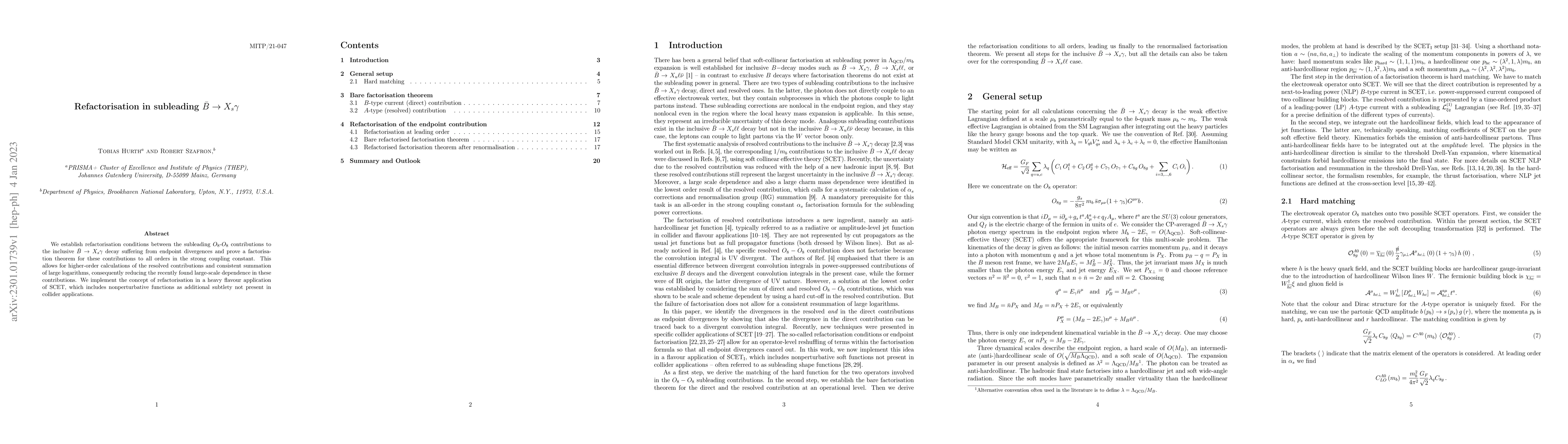 Thumbnail for Refactorisation in subleading $\bar B \to X_s \gamma$