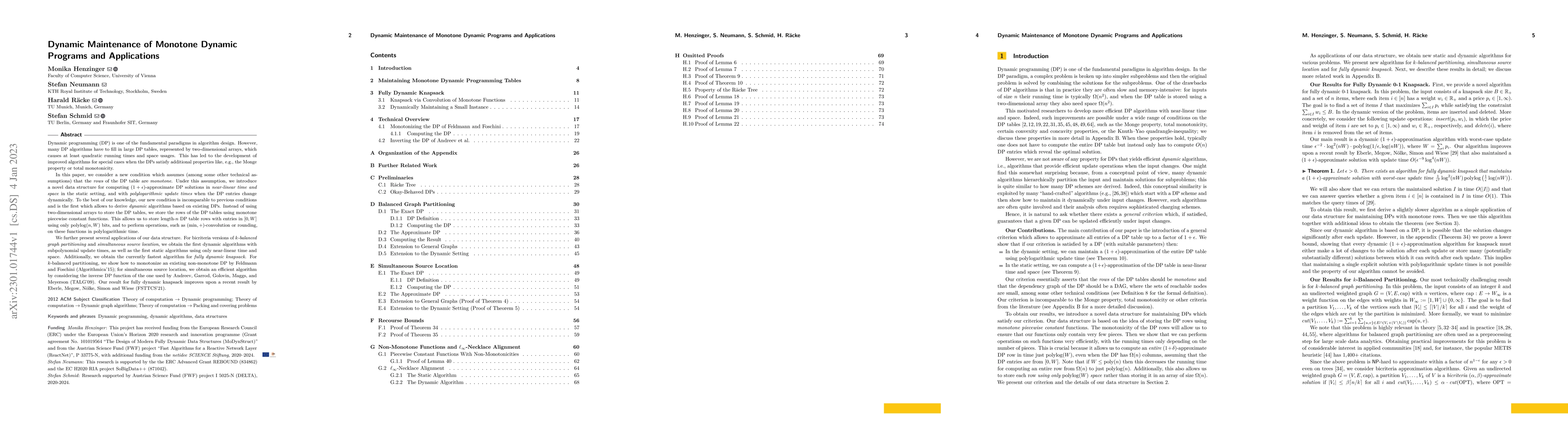 Thumbnail for Dynamic Maintenance of Monotone Dynamic Programs and Applications