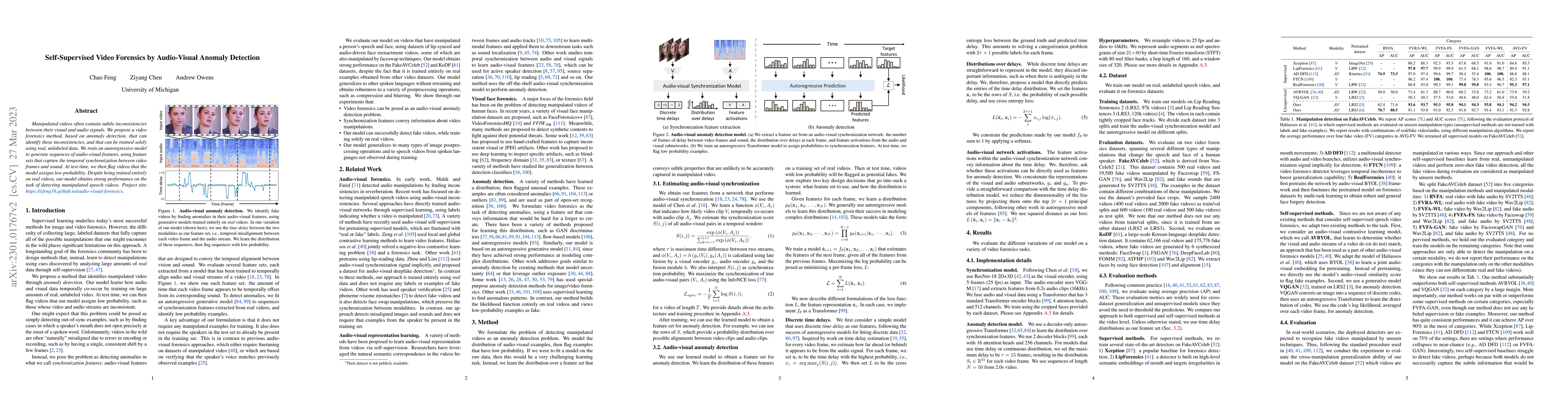 Thumbnail for Self-Supervised Video Forensics by Audio-Visual Anomaly Detection
