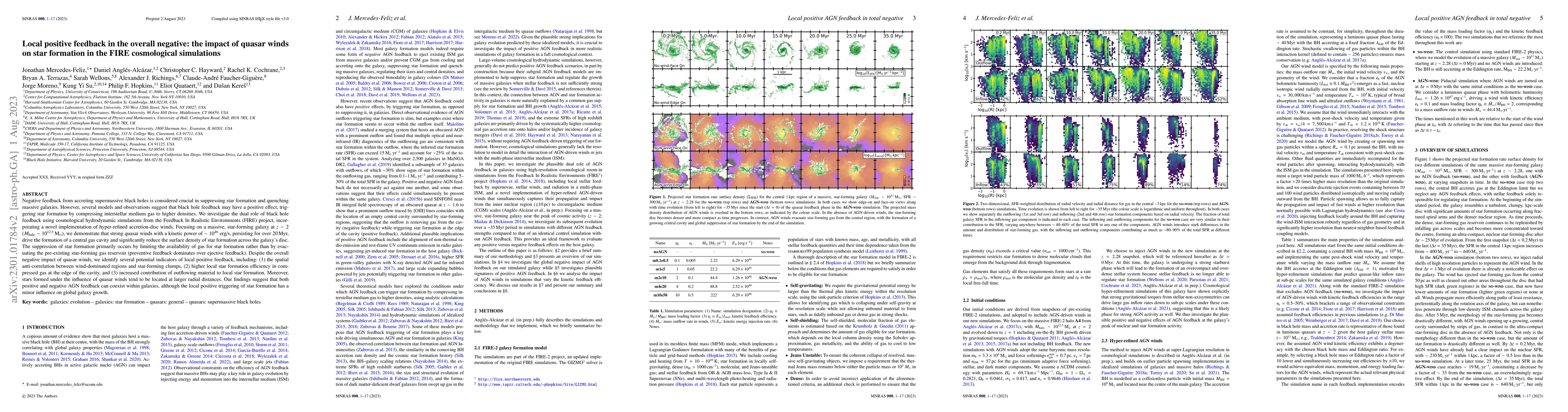 Thumbnail for Local positive feedback in the overall negative: the impact of quasar
  winds on star formation in the FIRE cosmological simulations