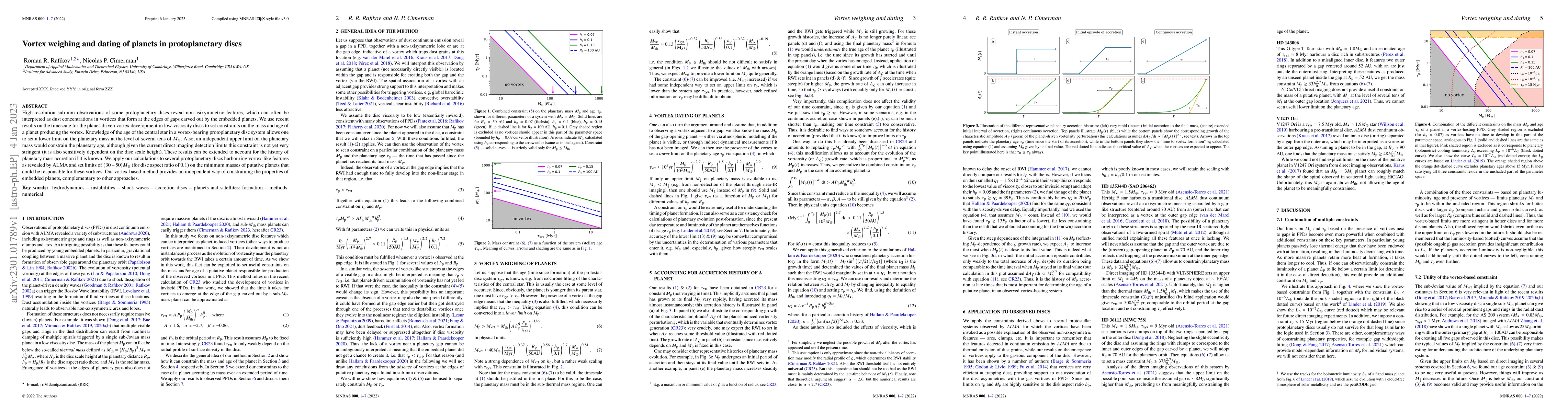 Thumbnail for Vortex weighing and dating of planets in protoplanetary discs