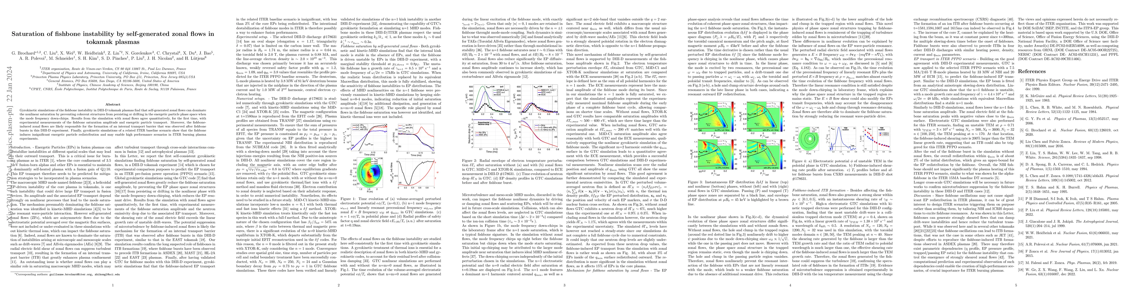Thumbnail for Saturation of fishbone instability by self-generated zonal flows in
  tokamak plasmas