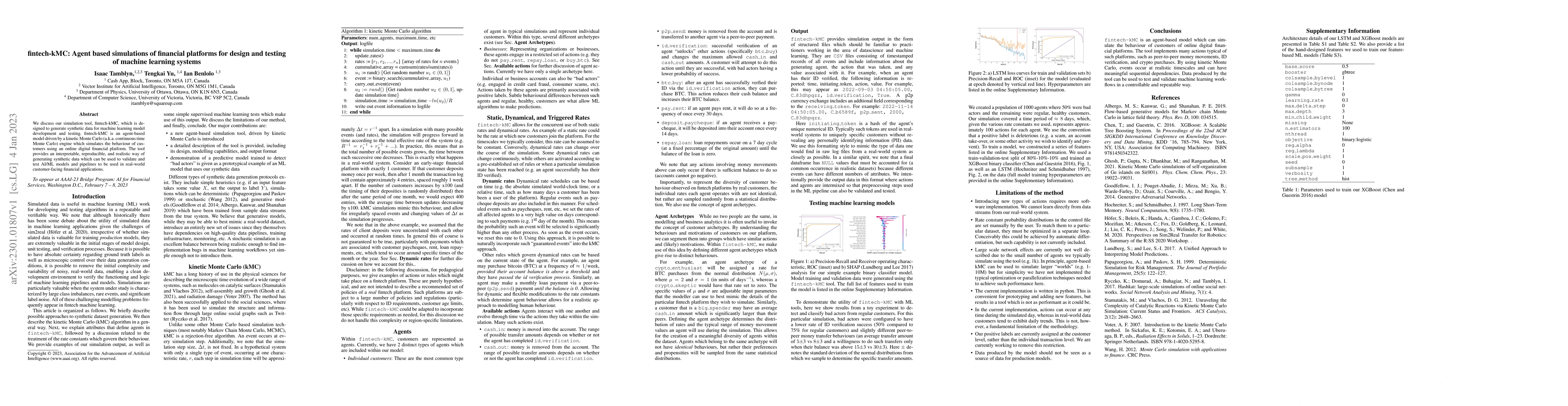 Thumbnail for fintech-kMC: Agent based simulations of financial platforms for design
  and testing of machine learning systems