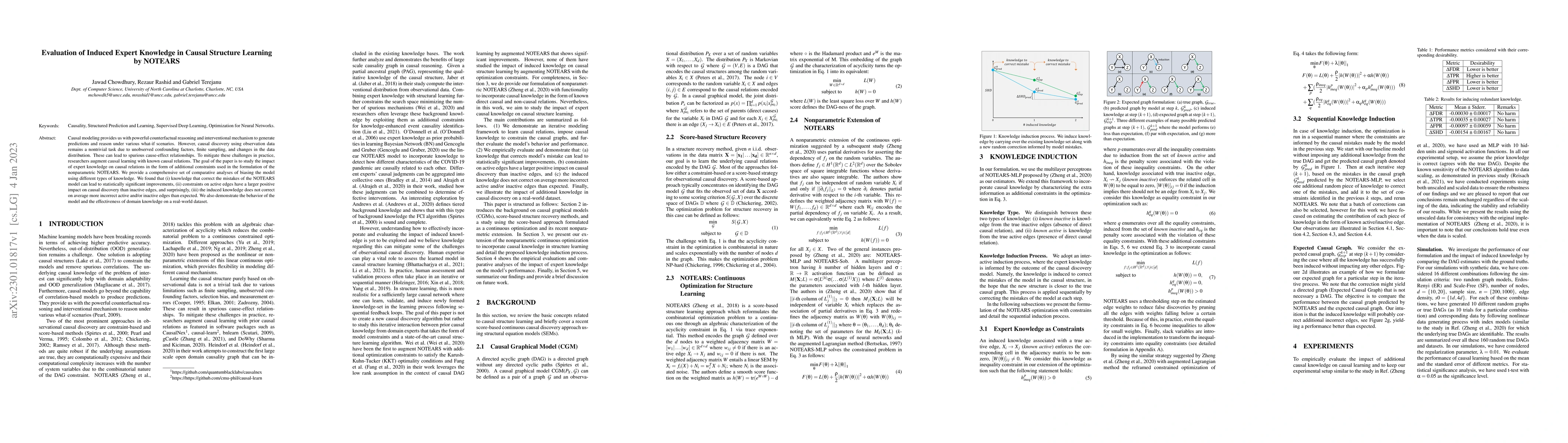 Thumbnail for Evaluation of Induced Expert Knowledge in Causal Structure Learning by
  NOTEARS