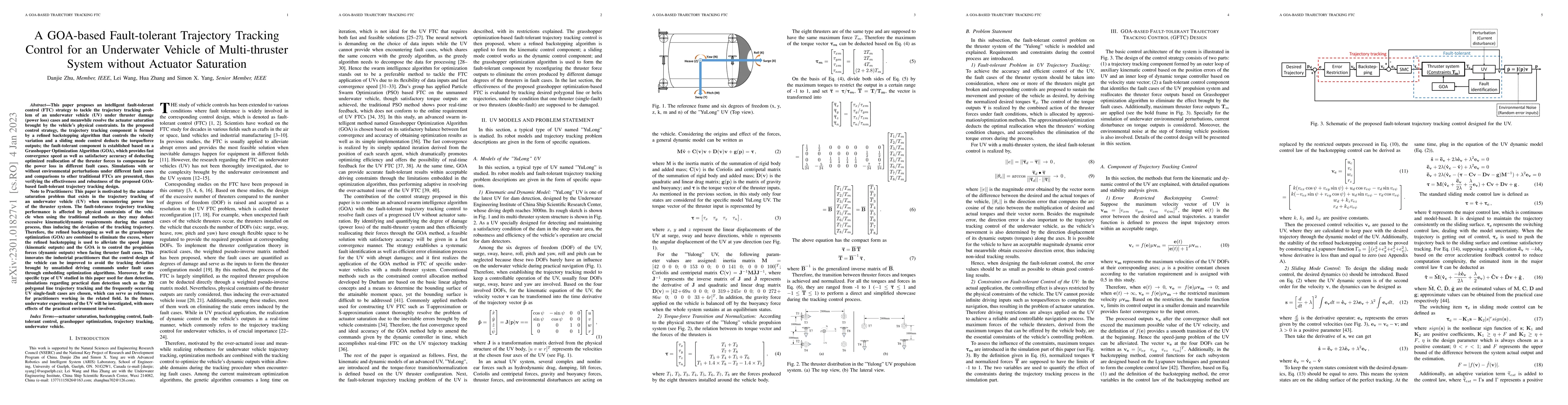 Thumbnail for A GOA-Based Fault-Tolerant Trajectory Tracking Control for an Underwater
  Vehicle of Multi-Thruster System without Actuator Saturation