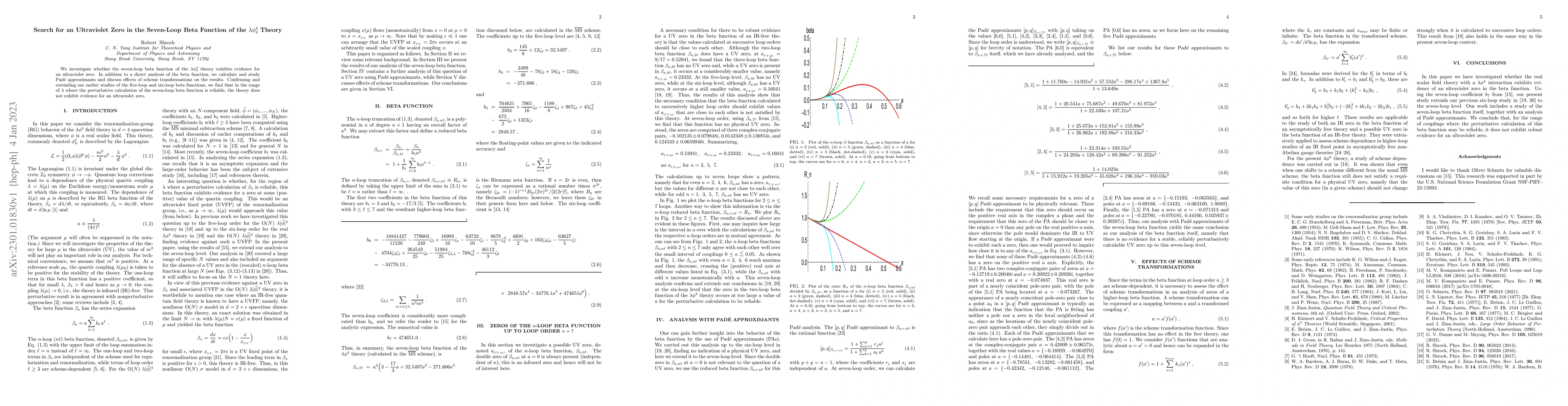 Thumbnail for Search for an Ultraviolet Zero in the Seven-Loop Beta Function of the
  $\lambda \phi^4_4$ Theory
