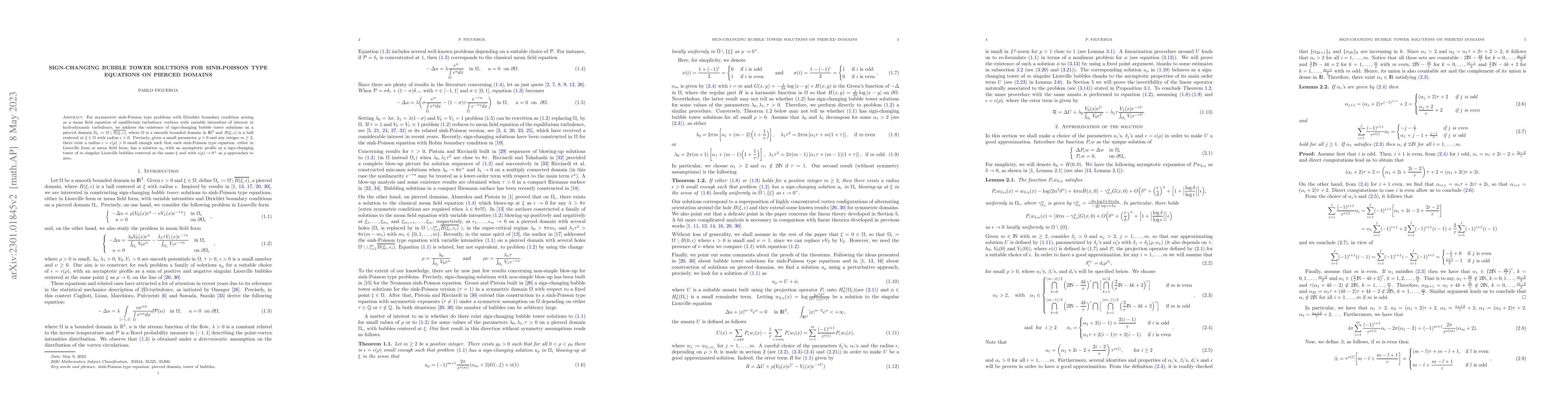 Thumbnail for Sign-changing bubble tower solutions for sinh-Poisson type equations on
  pierced domains